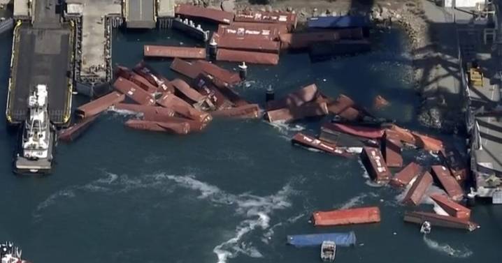 Dozens of cargo containers fall off vessel at Port of Long Beach. Investigators search for answers