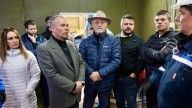 Macharashvili visitó la planta de reciclaje de caucho en Caleta Olivia