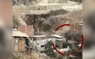 IMPACTANTES IMÁGENES: Niños se salvan de morir tras colapso de un muro de contención