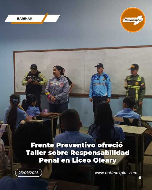 Frente Preventivo ofreció Taller sobre Responsabilidad Penal en Liceo Oleary