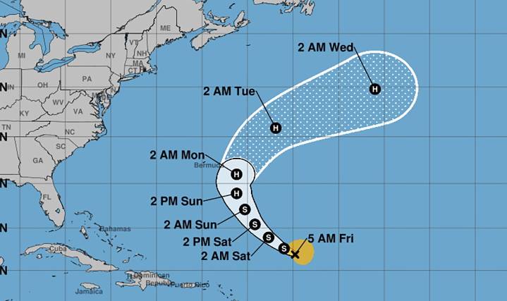 Tropical storm Gabrielle on track to hit hurricane status