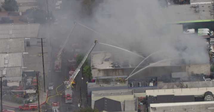 LA County firefighter injured battling commercial fire in Bell Gardens