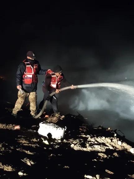 Bomberos controlaron un incendio en Ruta 24 Norte en Las Coloradas