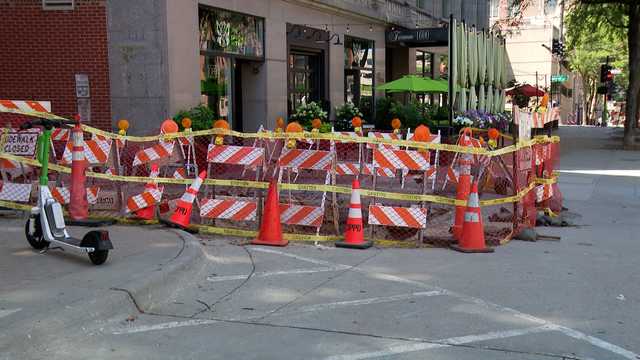 Downtown Omaha sinkhole repair begins