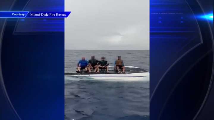 MDFR rescues 4 boaters from capsized vessel near Miami Beach