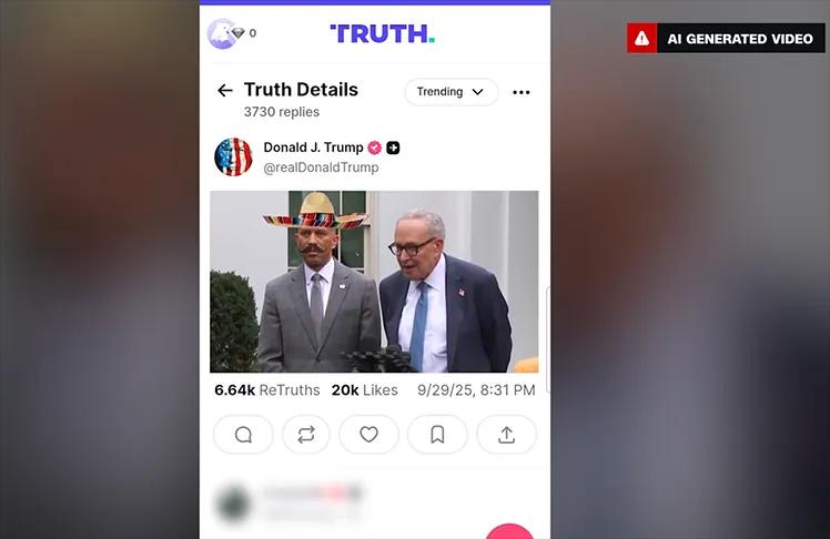 Trump Posts Racist, Ai-Generated Video Of Chuck Schumer And Hakeem Jeffries