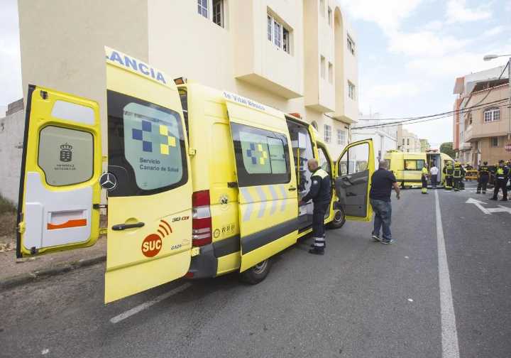 Un motorista herido moderado tras sufrir una caída en Santa Brígida