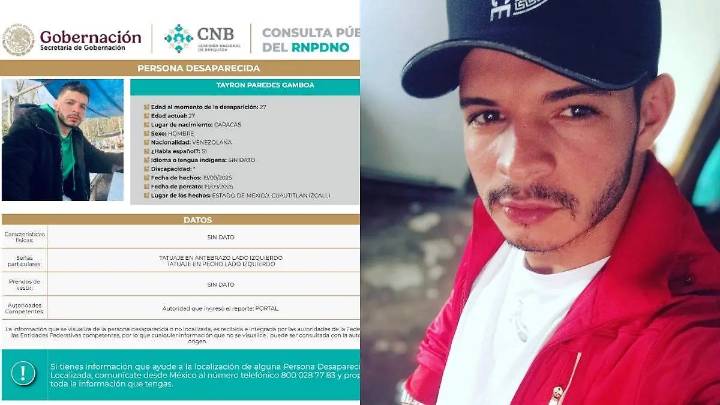 Caso Tayron Gamboa: qué se sabe del venezolano que desapareció en Cuautitlán Izcalli