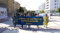 Zaragoza vive la primera manifestación contra los centros de datos a nivel nacional: "No es sequía, es saqueo"
