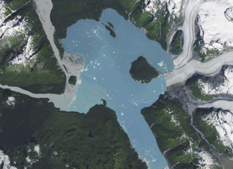 Retreating Alsek Glacier reveals new island in southeast Alaska
