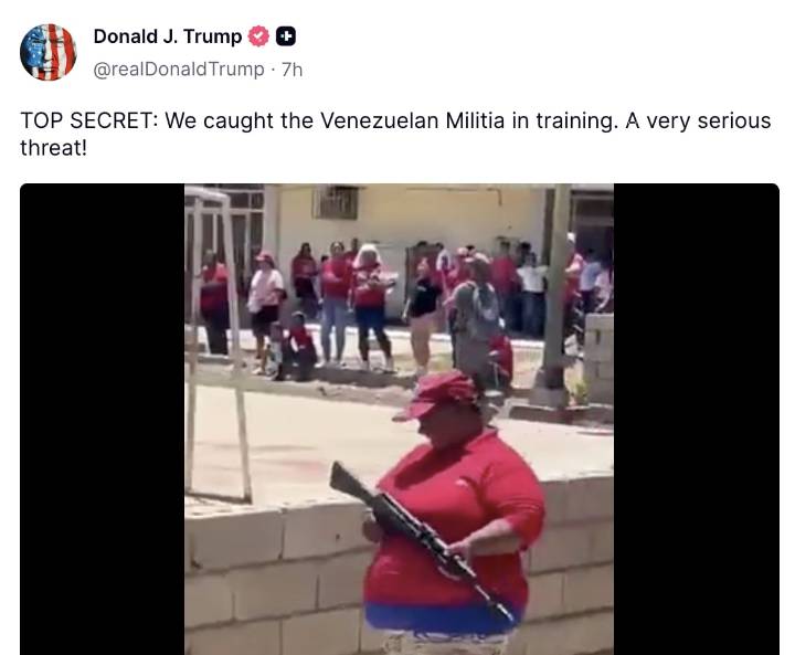 Trump: “Una amenaza muy seria [milicianas en Venezuela]”
