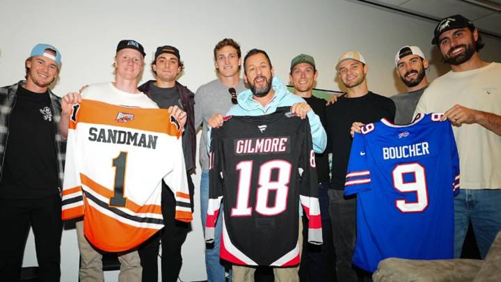 Sabres welcome comedy icon Sandler, gift personalized character jerseys