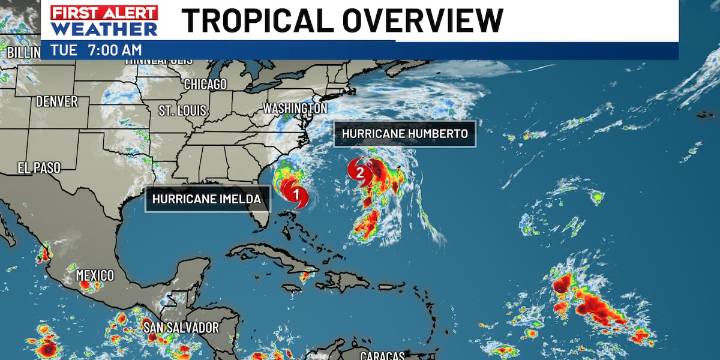 FIRST ALERT: Imelda strengthens into a hurricane as it moves away from the United States