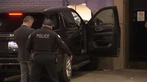 Chevrolet Tahoe crashes into Fairmont Chicago hotel wall at 200 N Columbus Drive in Loop, video shows