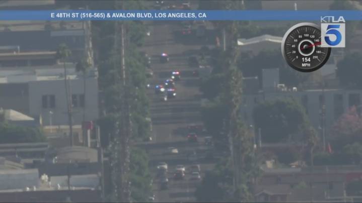 L.A. police in pursuit of suspected car thief