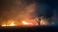 Intenso trabajo de bomberos y policías para controlar un incendio de pastizales en El Zanjón