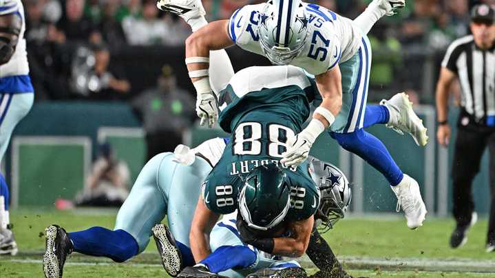 Eagles’ Dallas Goedert, Jalen Carter ‘limited’ at practice before Week 3 vs. Rams