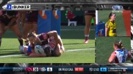 NRLW finals 2025, Lauren Dam try-saving tackle on Tayla Predebon, Broncos vs Knights, video