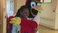 Fredbird visits Shriners Children's Hospital
