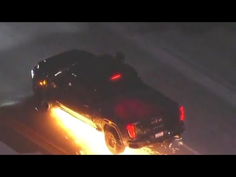LA police chase suspect leaves trail of spark