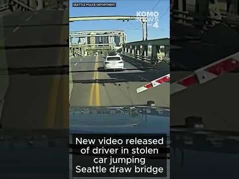 New video released of driver in stolen car jumping Seattle draw bridge