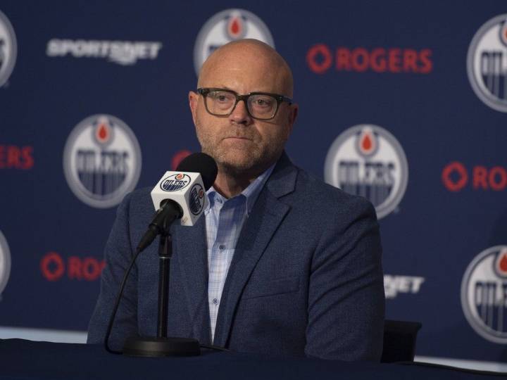 German Center Josh Samanski shoots his shot with the Edmonton Oilers