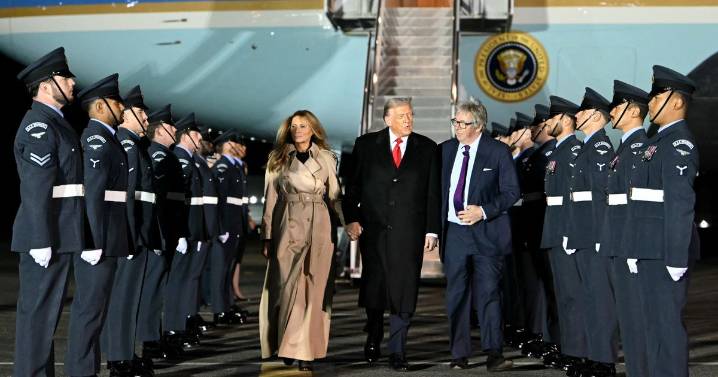 Donald Trump says aspects of the UK 'warm his heart' as he arrives for state visit