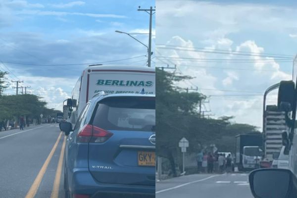Bloqueada por más de tres horas la vía a Barranquilla por protestas de energía