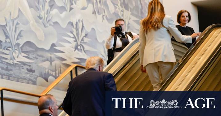 Donald Trump UN escalator fail: US president seeks arrests over “sabotage” after issue at NYC HQ
