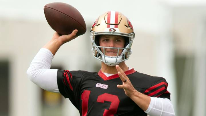 49ers QB Brock Purdy limited at practice with toe injury