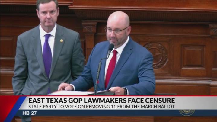 East Texas State Reps facing censure from Republican Party of Texas