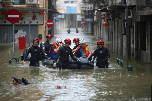 Tifón Ragasa azota Hong Kong y el sur de China tras causar decenas de muertes en Taiwán y Filipinas