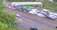 Firefighters rescue person from 'crushed' van after Glasgow M8 crash