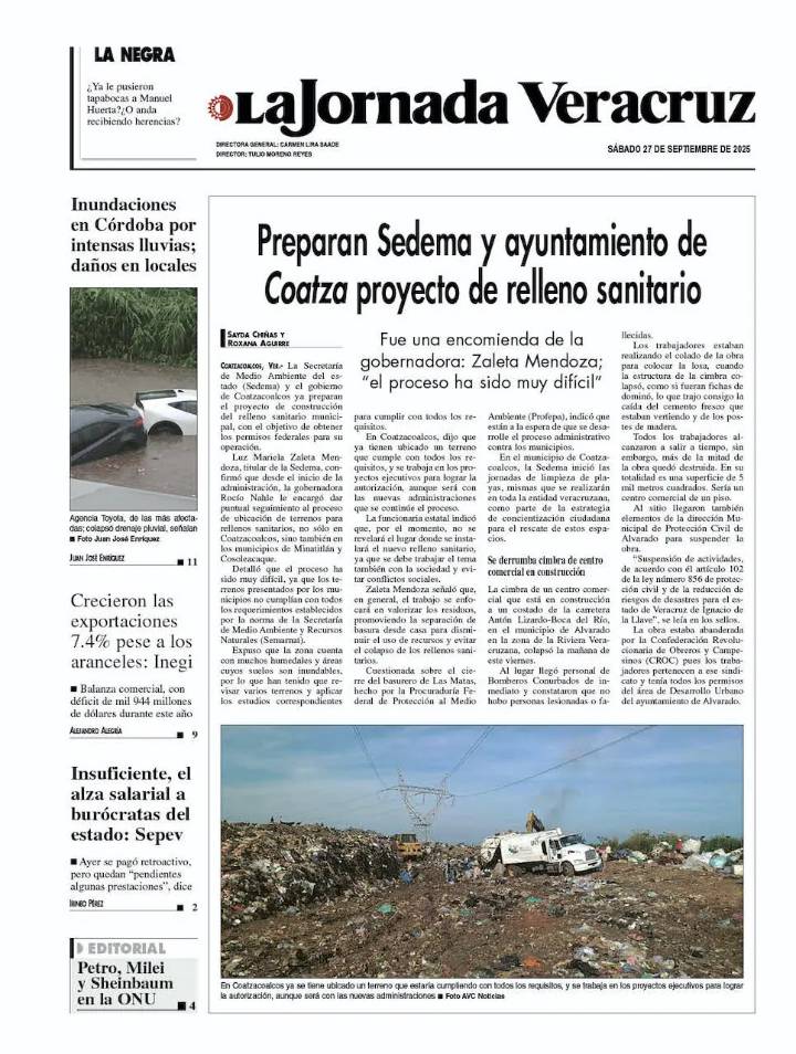 Contraportada del 27 de septiembre de 2025
