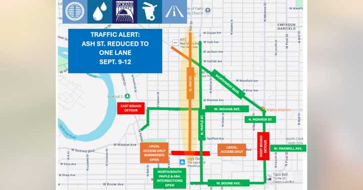 PLAN AHEAD: Stormwater project to close two lanes on southbound Ash Street