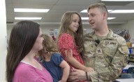 WELCOME HOME: Coweta elementary helps reunite family for first time in months
