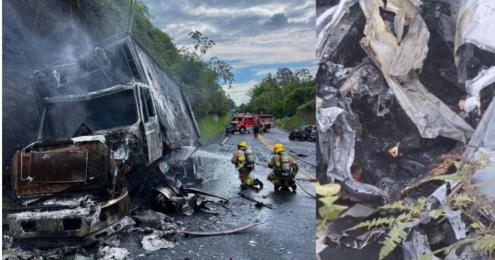 Conductor murió atrapado en su vehículo en llamas tras choque en Pereira