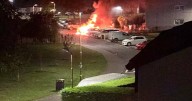 West Lothian car goes up in flames near primary school as locals hear 'gun