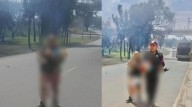 Una madre protege a su bebé con su cuerpo en la explosión en...
