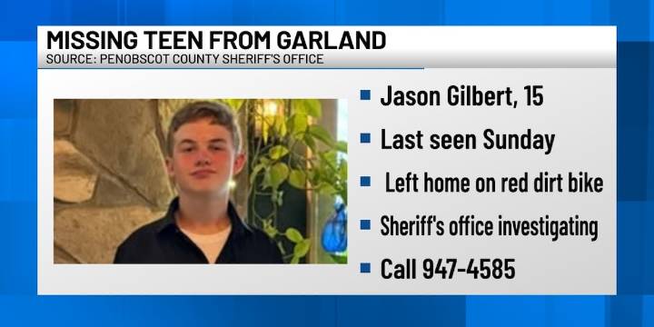 Penobscot County Sheriff’s Office searching for missing Garland teen