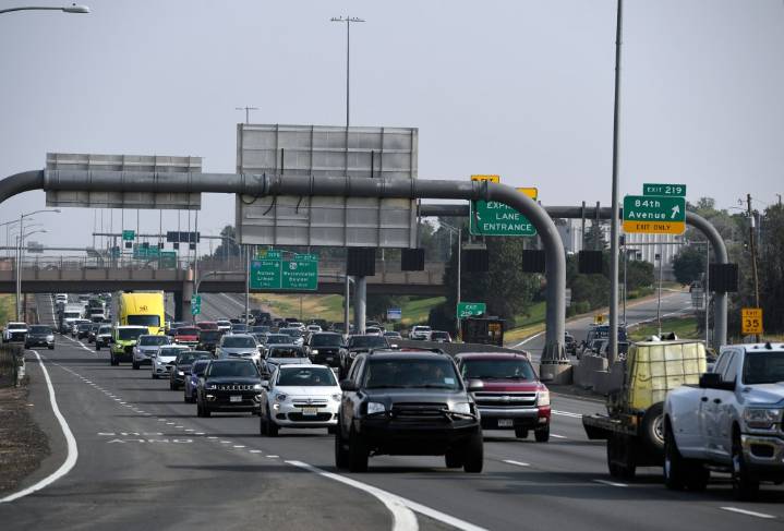 Northbound I-25 down to single lane in Denver after crash