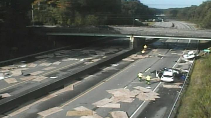 I-95 in Connecticut closed hours after crash that sent plywood across highway – NBC Boston