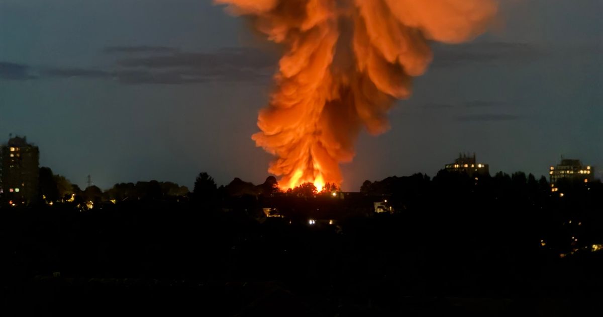 Major incident as 'huge explosion' heard while blaze and smoke fill the sky