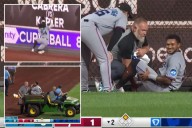 Marlins outfielder Dane Myers carted off field in scary scene against Phillies