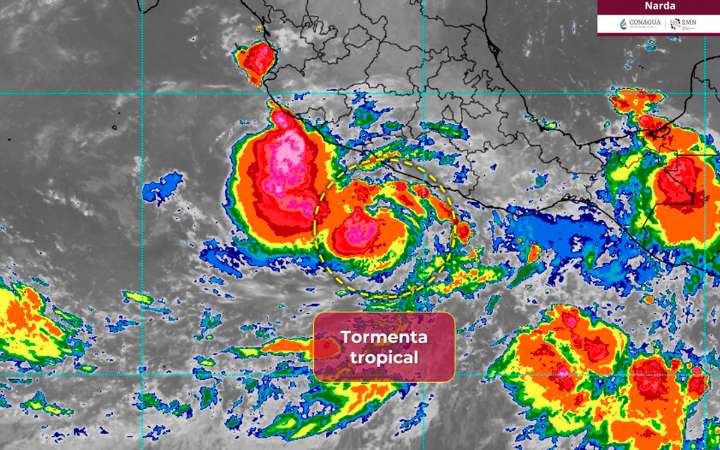 La tormenta Narda se fortalece; provocará lluvias intensas y fuertes vientos en el Pacífico