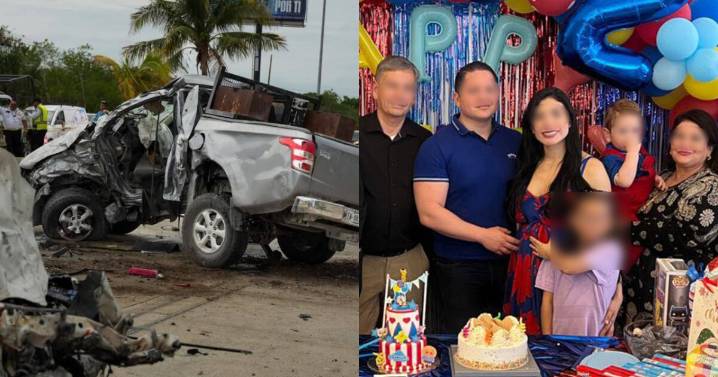 Identifican a familia que murió tras fuerte choque en Cancún; iban de regreso de una boda