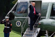 Man charged after laser beamed at Marine One carrying Trump