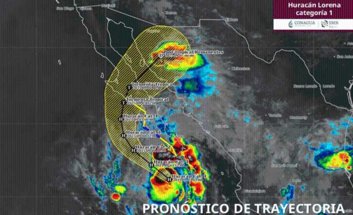 Huracán Lorena intensifica lluvias y vientos en el Pacífico mexicano