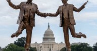 Statue of Trump holding hands with Epstein removed