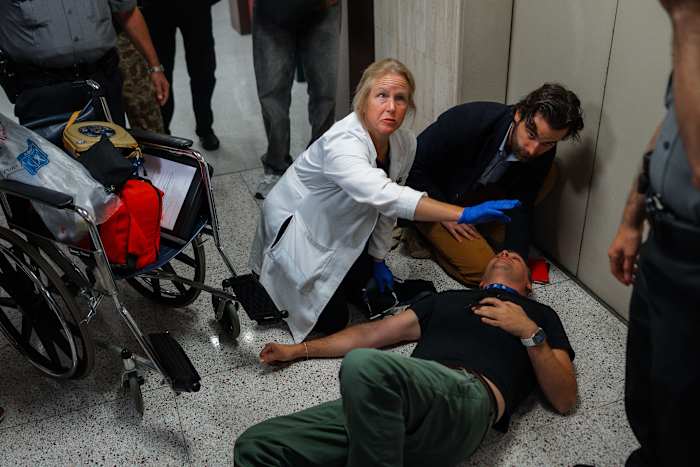 Federal agents grab and shove journalists outside NYC immigration court, sending one to hospital